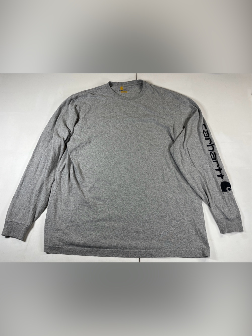 Carhartt T-Shirt Mens XL Tall Gray Workwear Signature Graphic Long Sleeve Tee